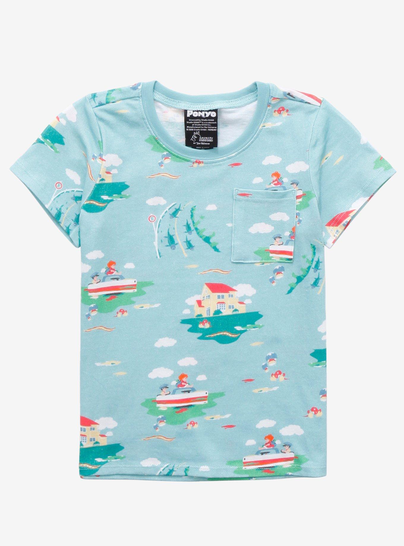 Her Universe Studio Ghibli Ponyo Boats Toddler Pocket T-Shirt - BoxLunch Exclusive, LIGHT BLUE, hi-res