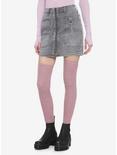 Grey Wash Chain Denim Skirt, GREY, hi-res