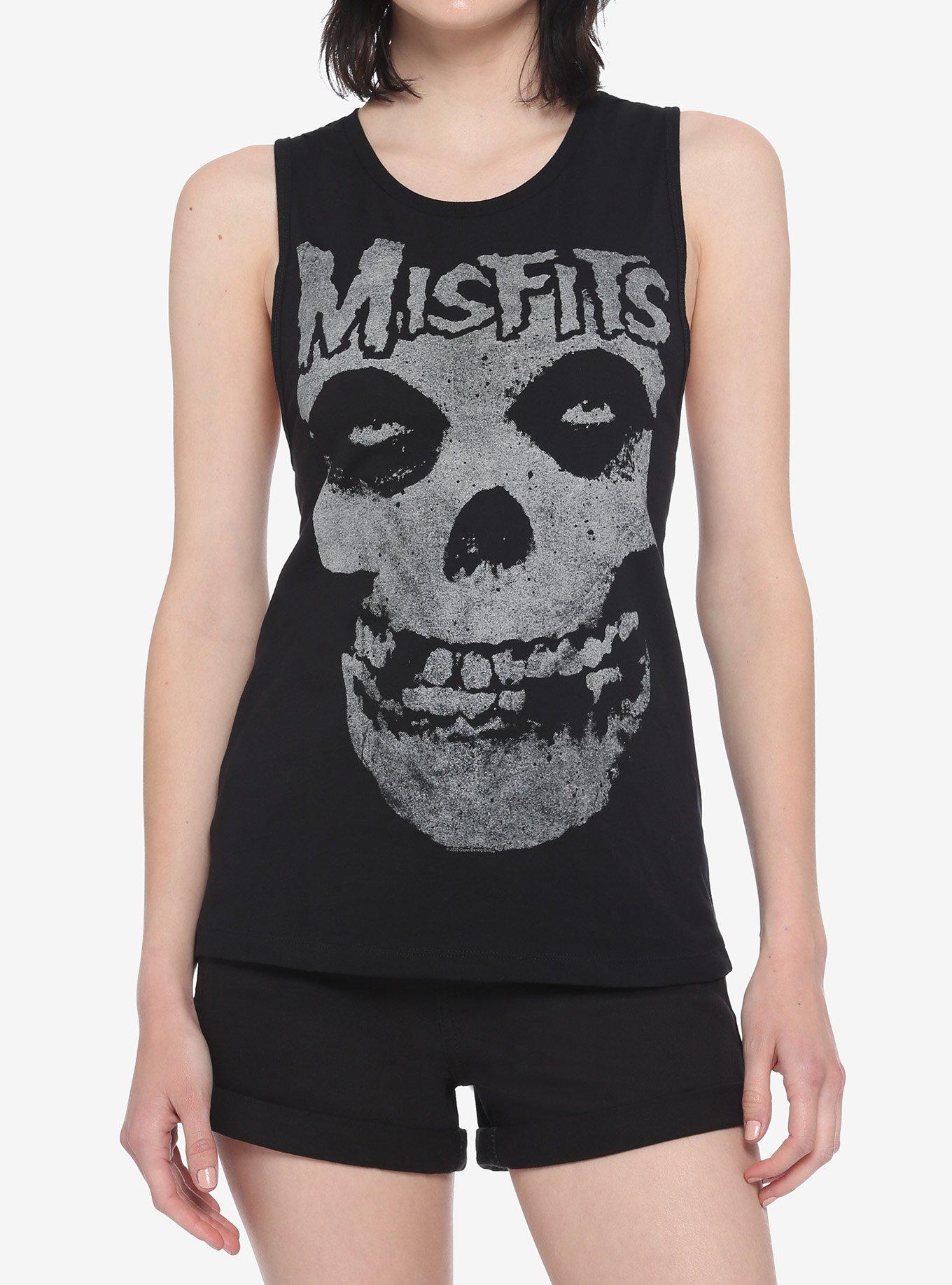 Misfits Fiend Skull Girls Muscle Top, BLACK, hi-res