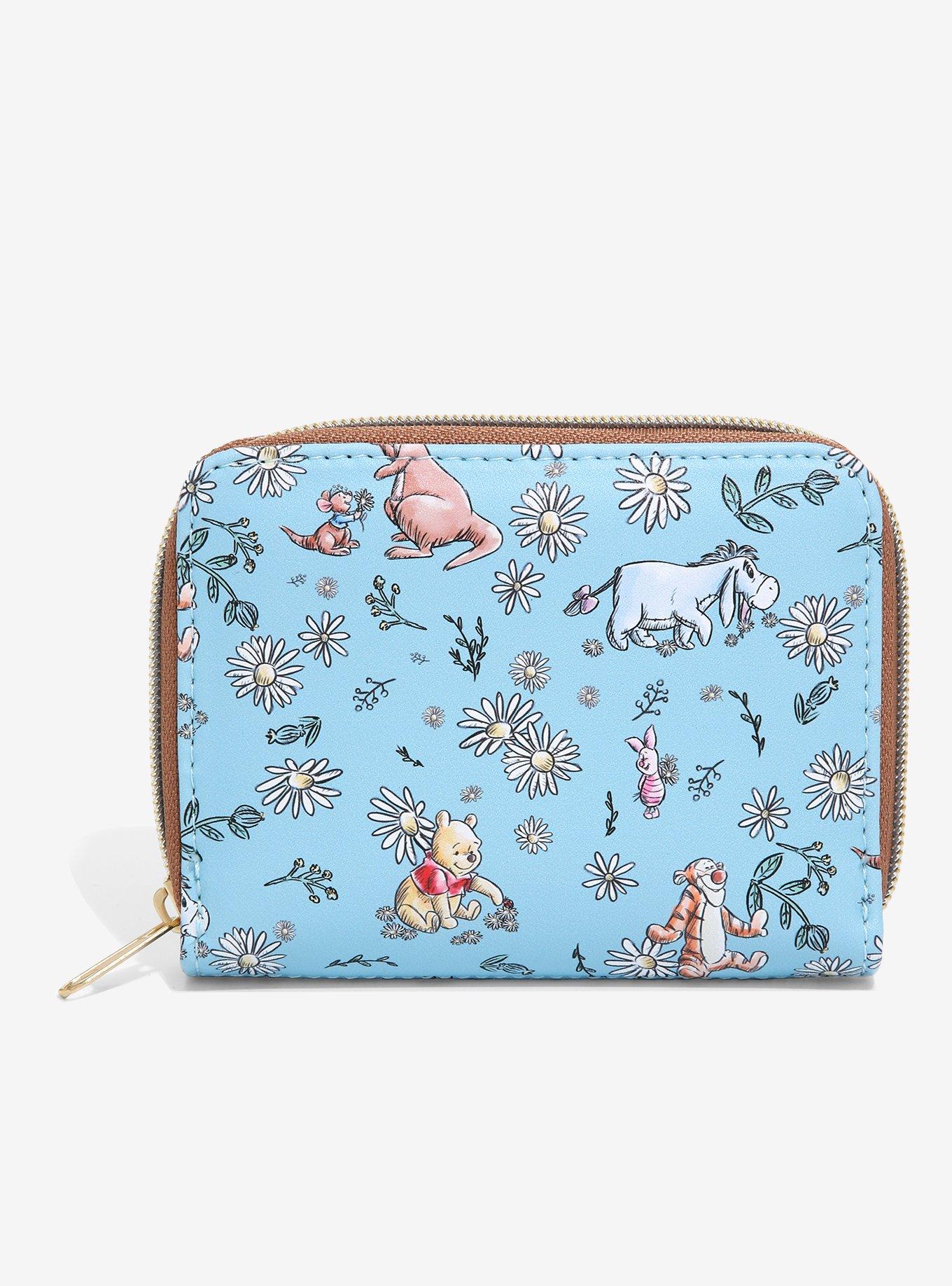 Disney Women's Eeyore Crossbody Passport Bag Travel Purse Winnie The Pooh Blue