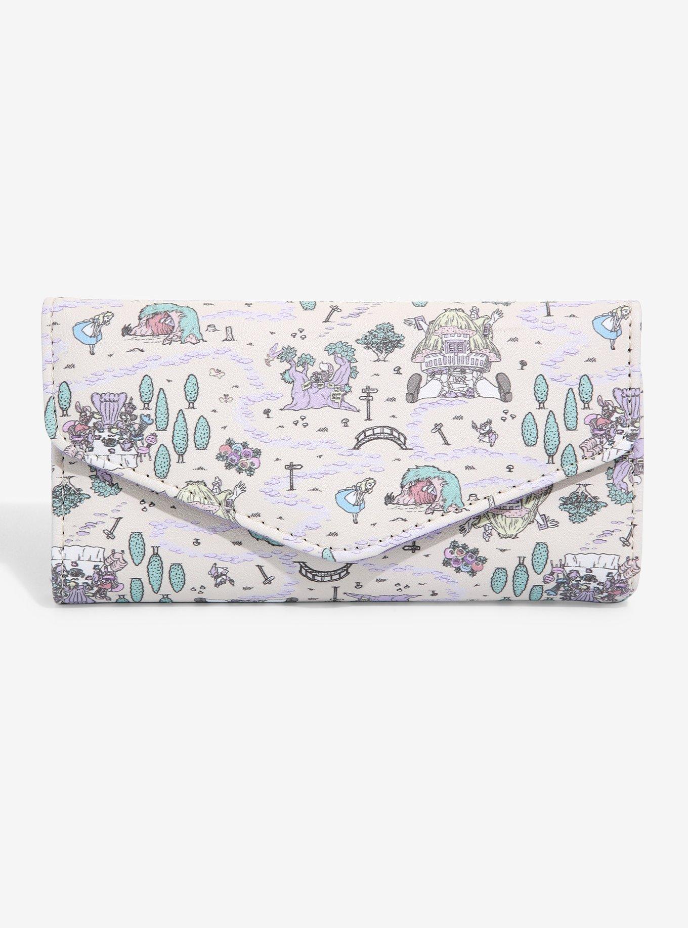 Loungefly Disney Alice In Wonderland Pastel Map Flap Wallet Hot