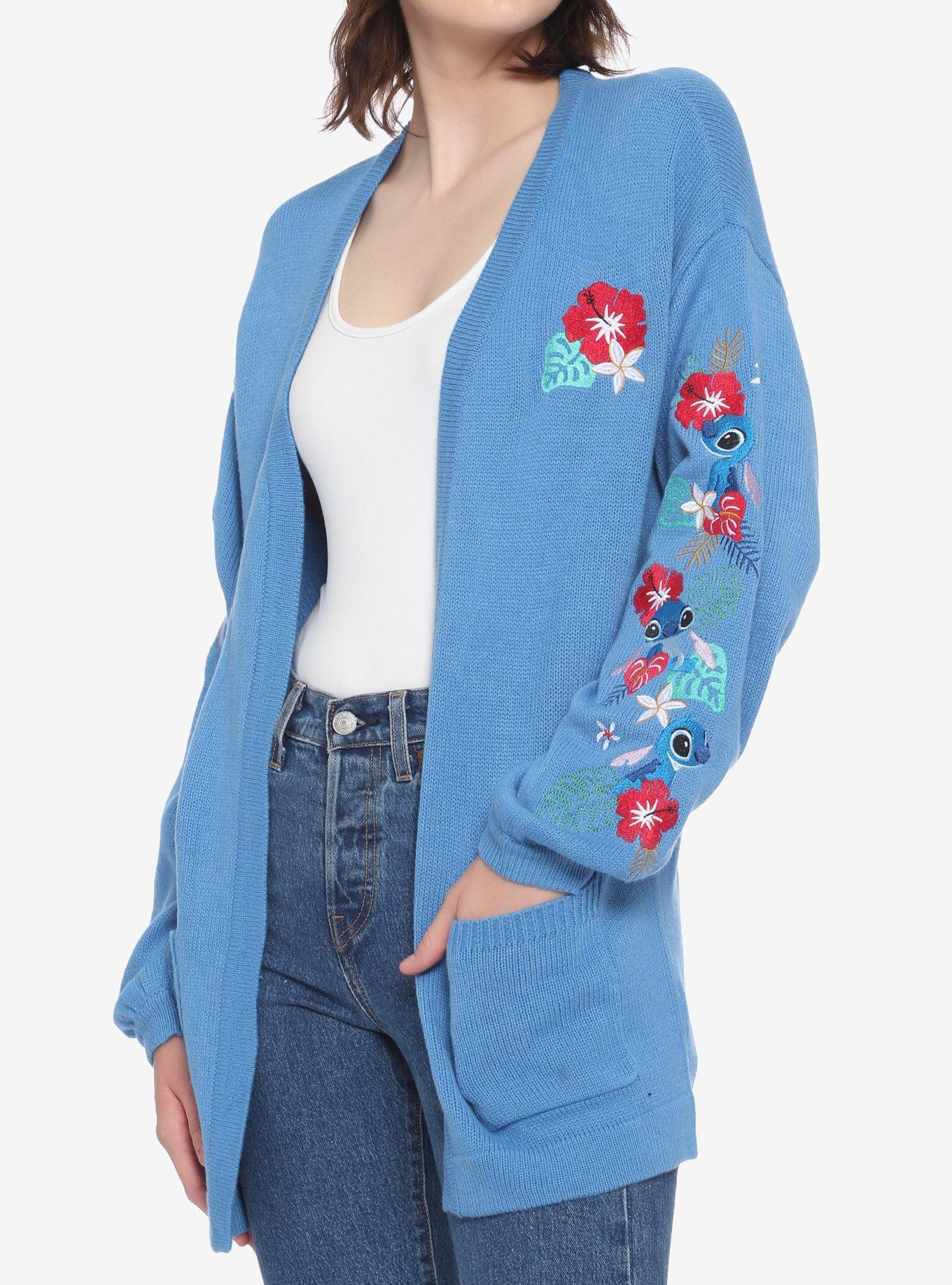 Disney Lilo Stitch Hibiscus Oversized Girls Open Cardigan Hot Topic