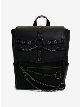 Black Grommet O-Ring Chain Mini Backpack, , hi-res