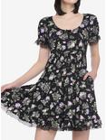 Floral Bones & Lace Skater Dress, BLACK, hi-res