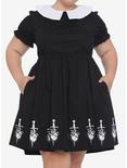 Dagger Heart Collar Dress Plus Size, BLACK, hi-res
