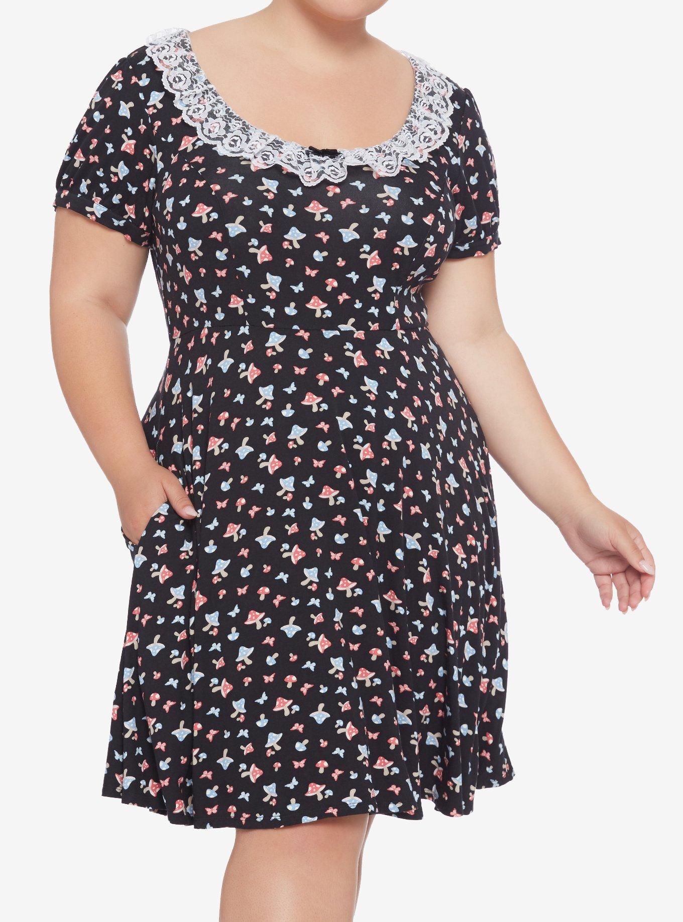 knee length dresses for ladies Plus Size Lace V-Neck Midi Cocktail Dress with Flutter Sleeves