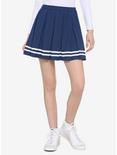 Navy Pleated Cheer Skirt, NAVY, hi-res