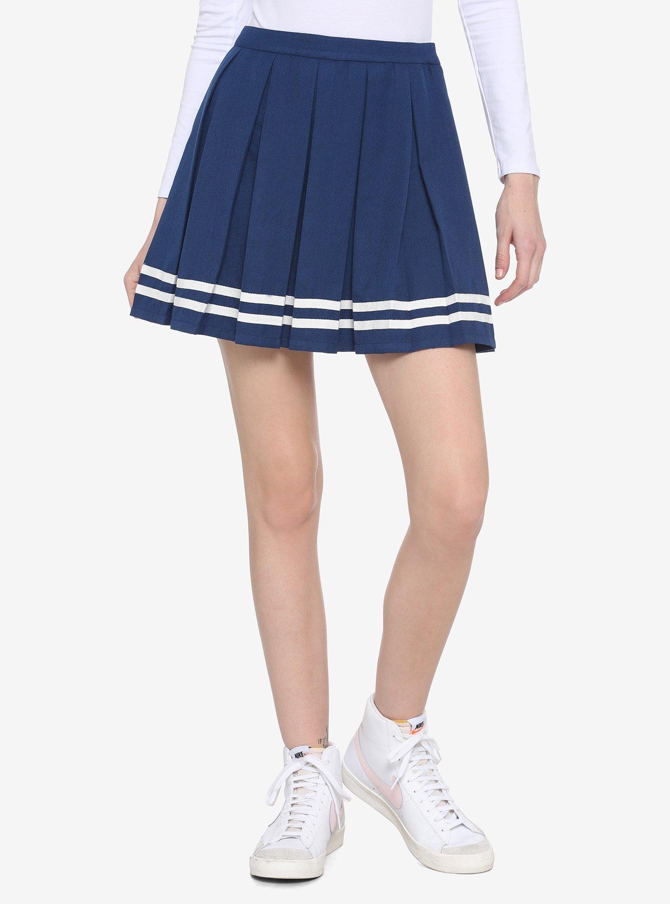 Blue pleated outlet cheer skirt