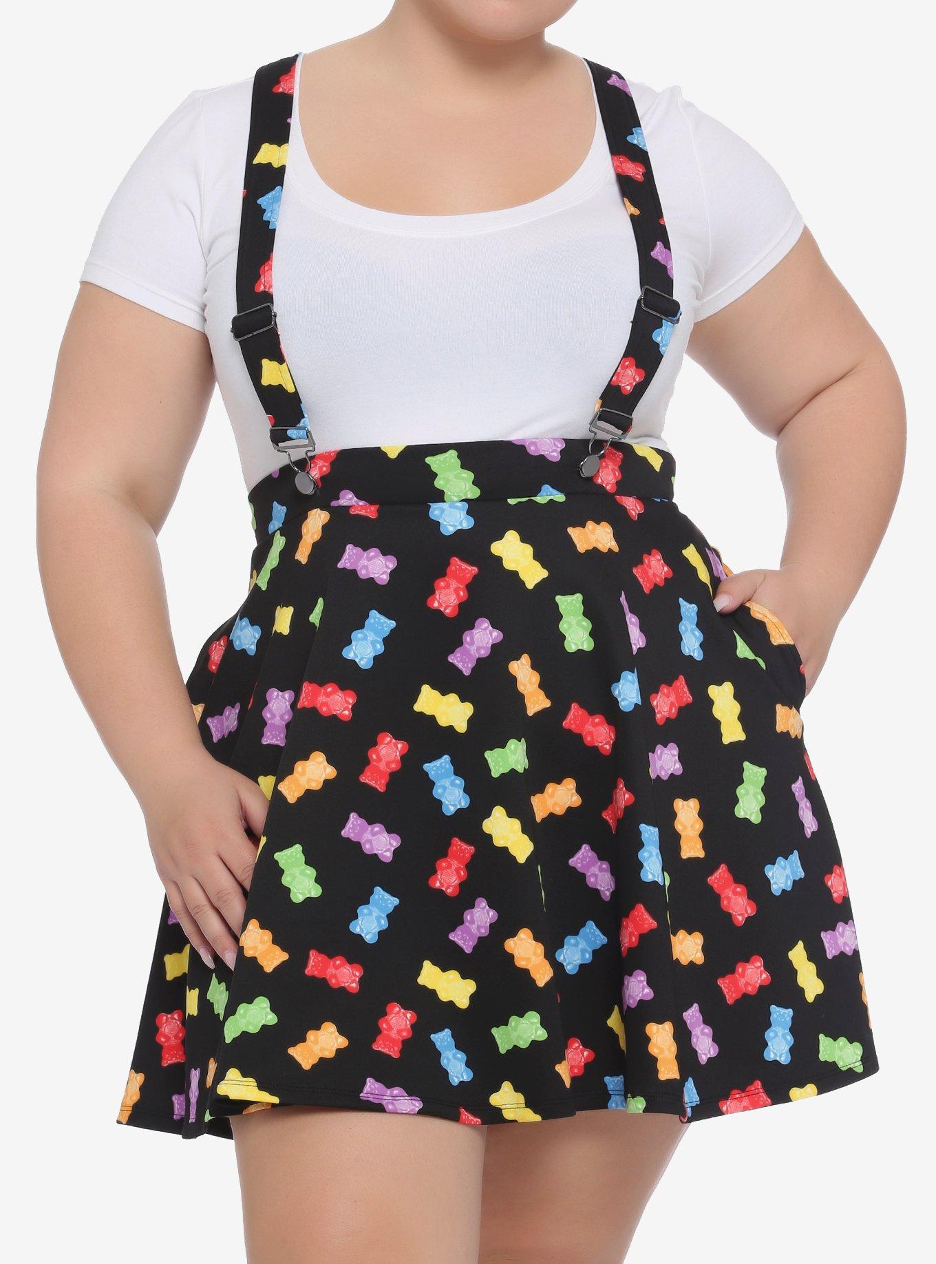 Candy Bear Suspender Skirt Plus Size, , hi-res