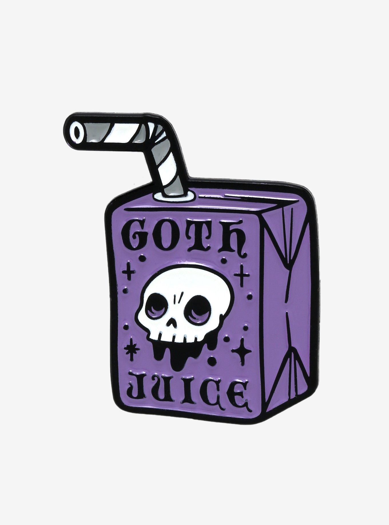 Goth Juice Box Enamel Pin, , hi-res