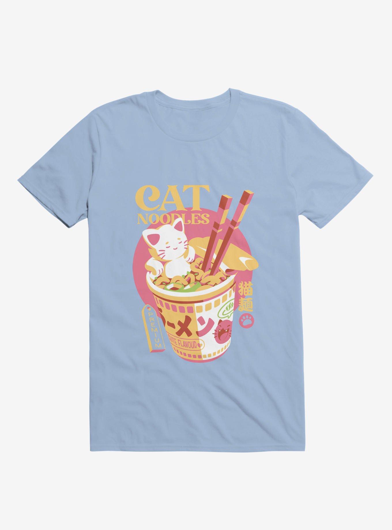 THRDLESS Cat Noodles Light Blue T-Shirt