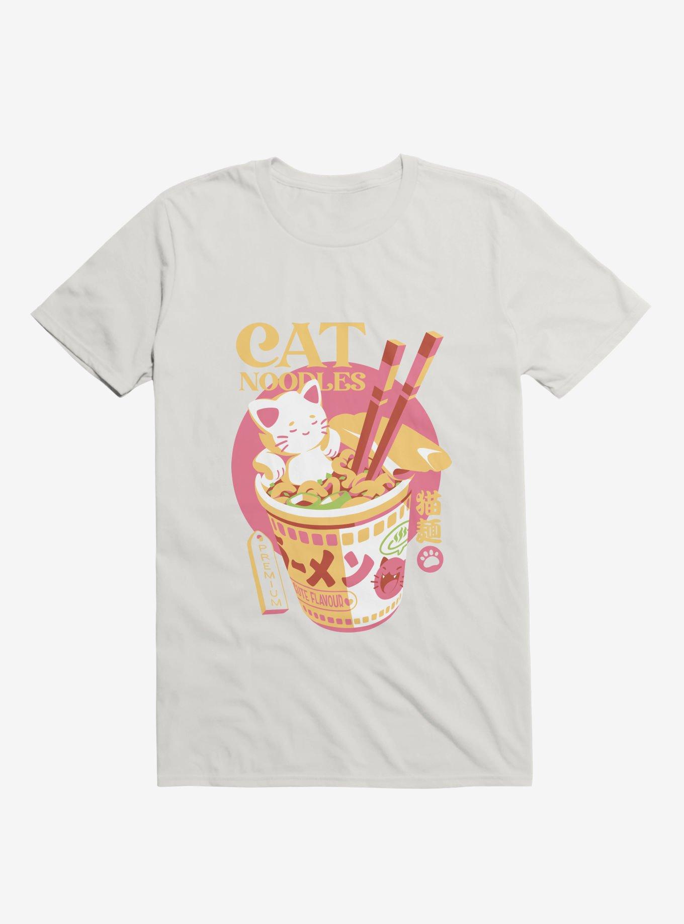 Cat Noodles White T-Shirt, WHITE, hi-res