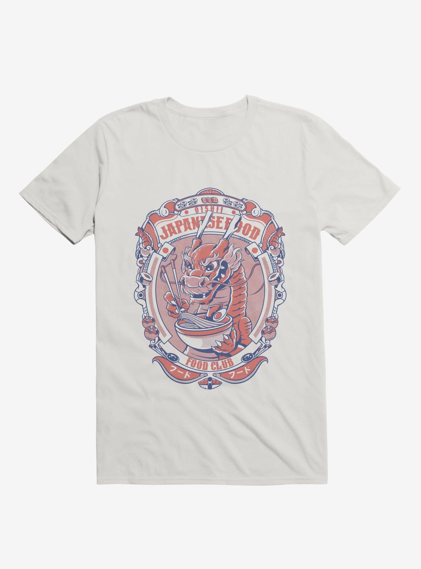 Dragon Emblem Japanese Food Club White T-Shirt