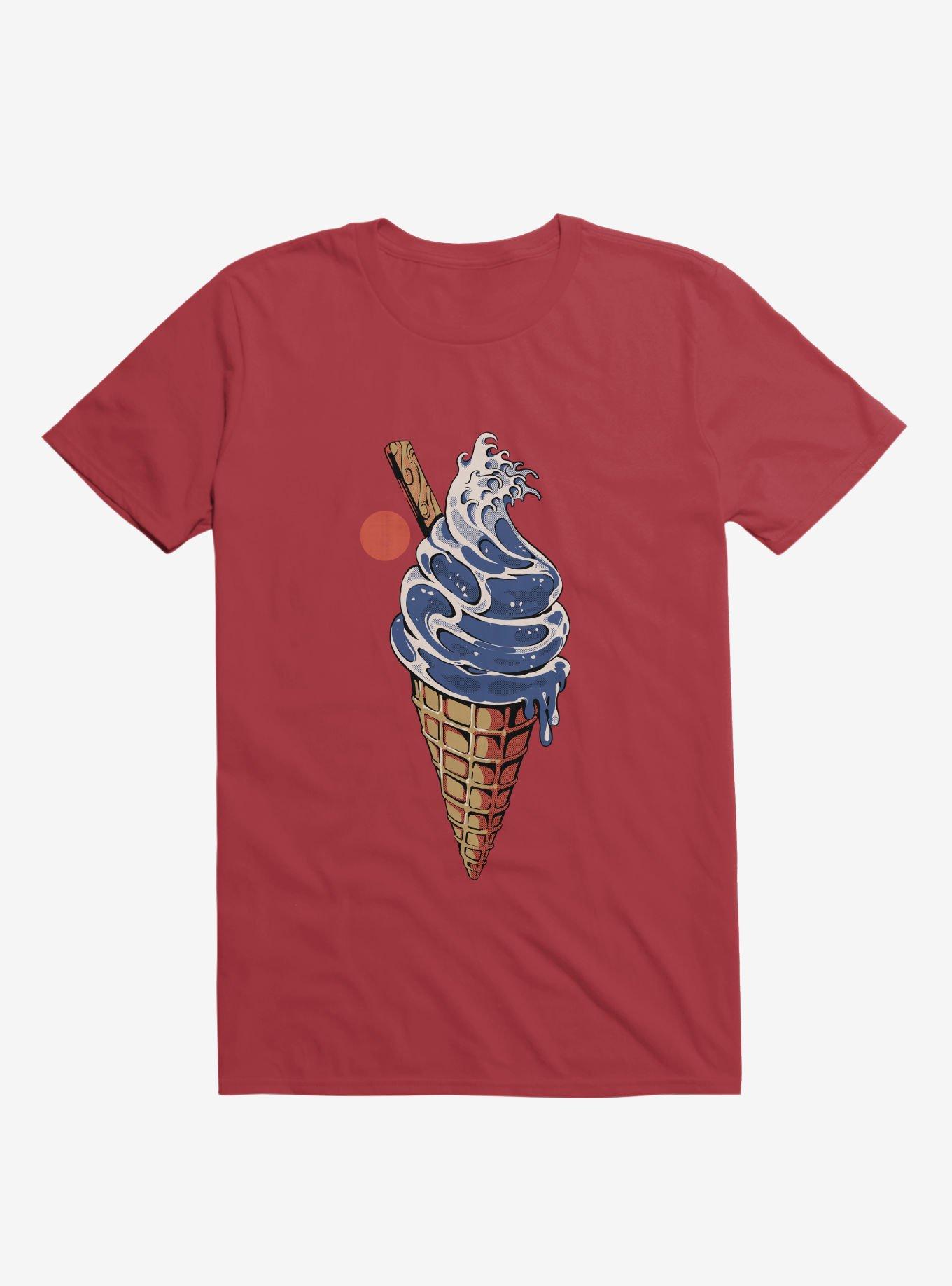 Japanese Great Ice Cream Red T-Shirt, RED, hi-res