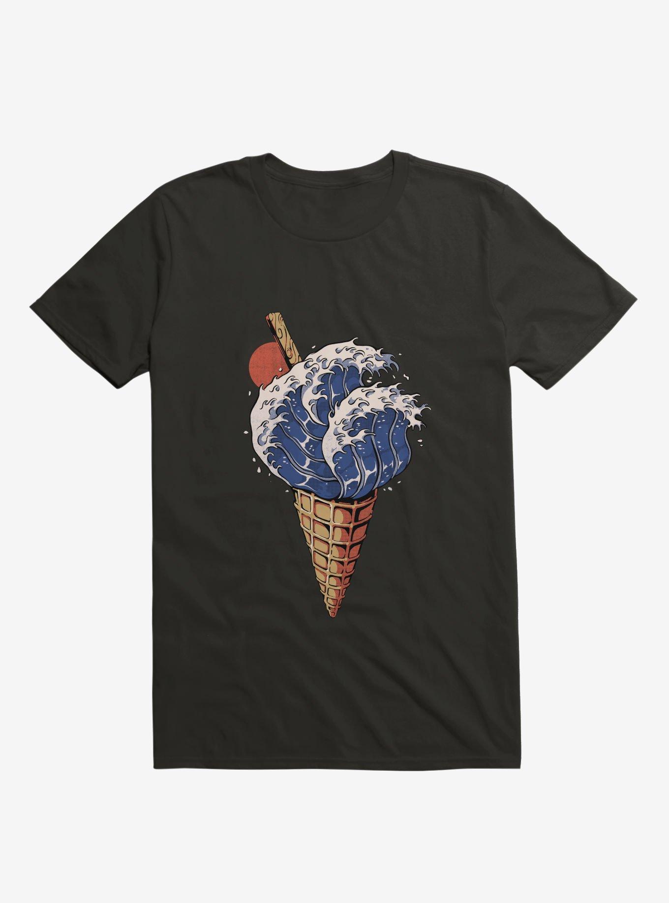 Kanagawa Ice Cream Black T-Shirt, BLACK, hi-res