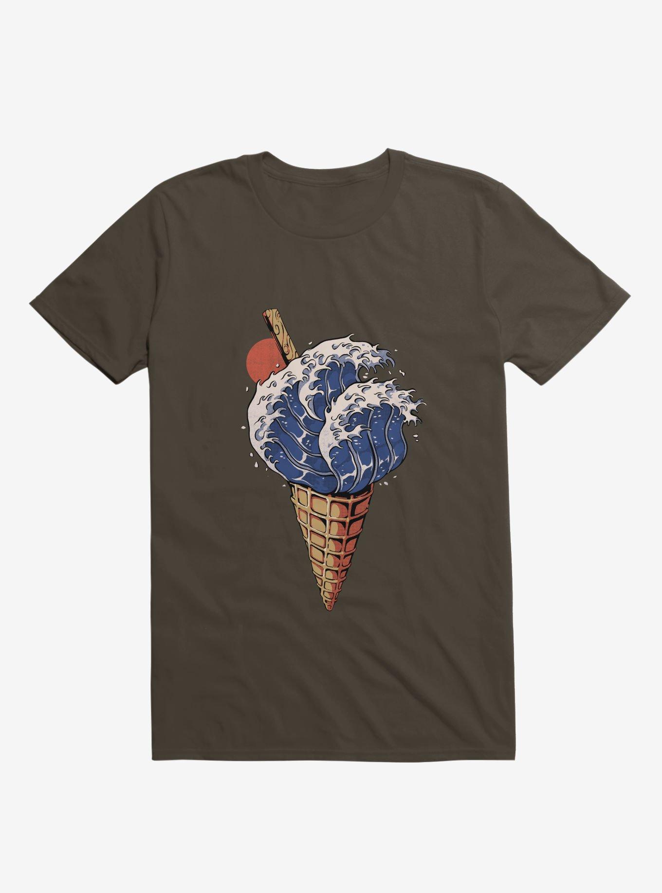 Kanagawa Ice Cream Brown T-Shirt, BROWN, hi-res