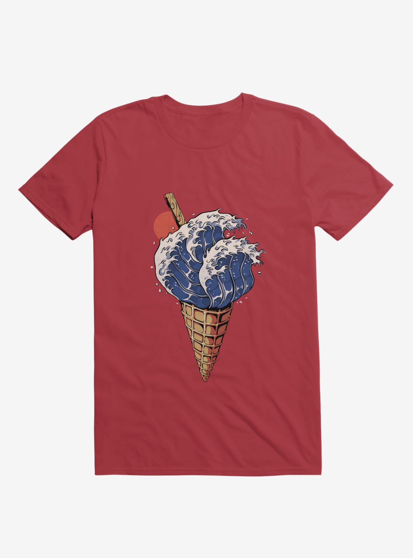 Kanagawa Ice Cream Red T-Shirt, RED, hi-res