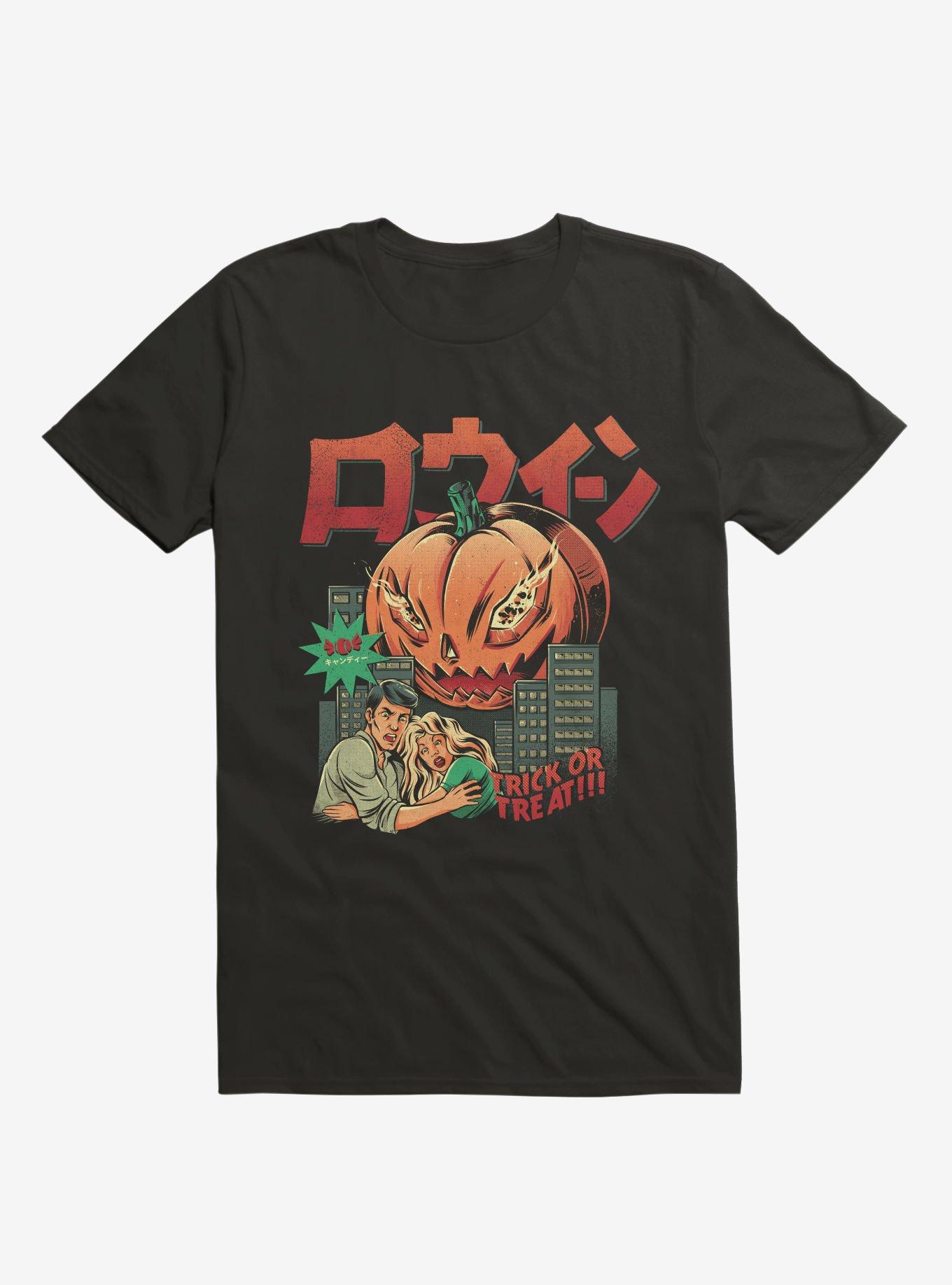 Pumpkinzilla Trick Or Treat!!! Black T-Shirt, BLACK, hi-res