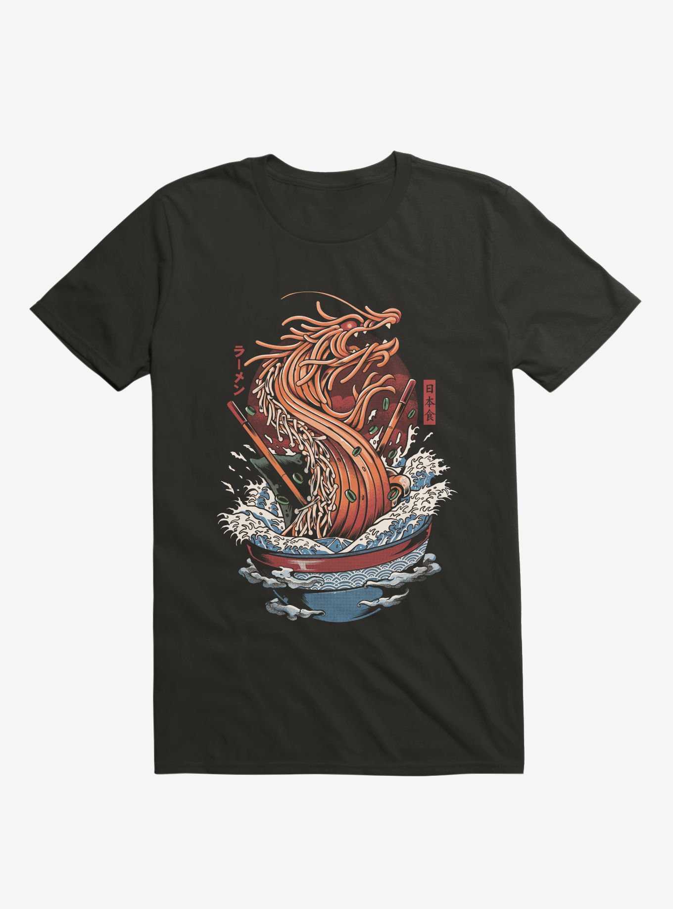 Ramen Noodle Dragon Black T-Shirt, , hi-res
