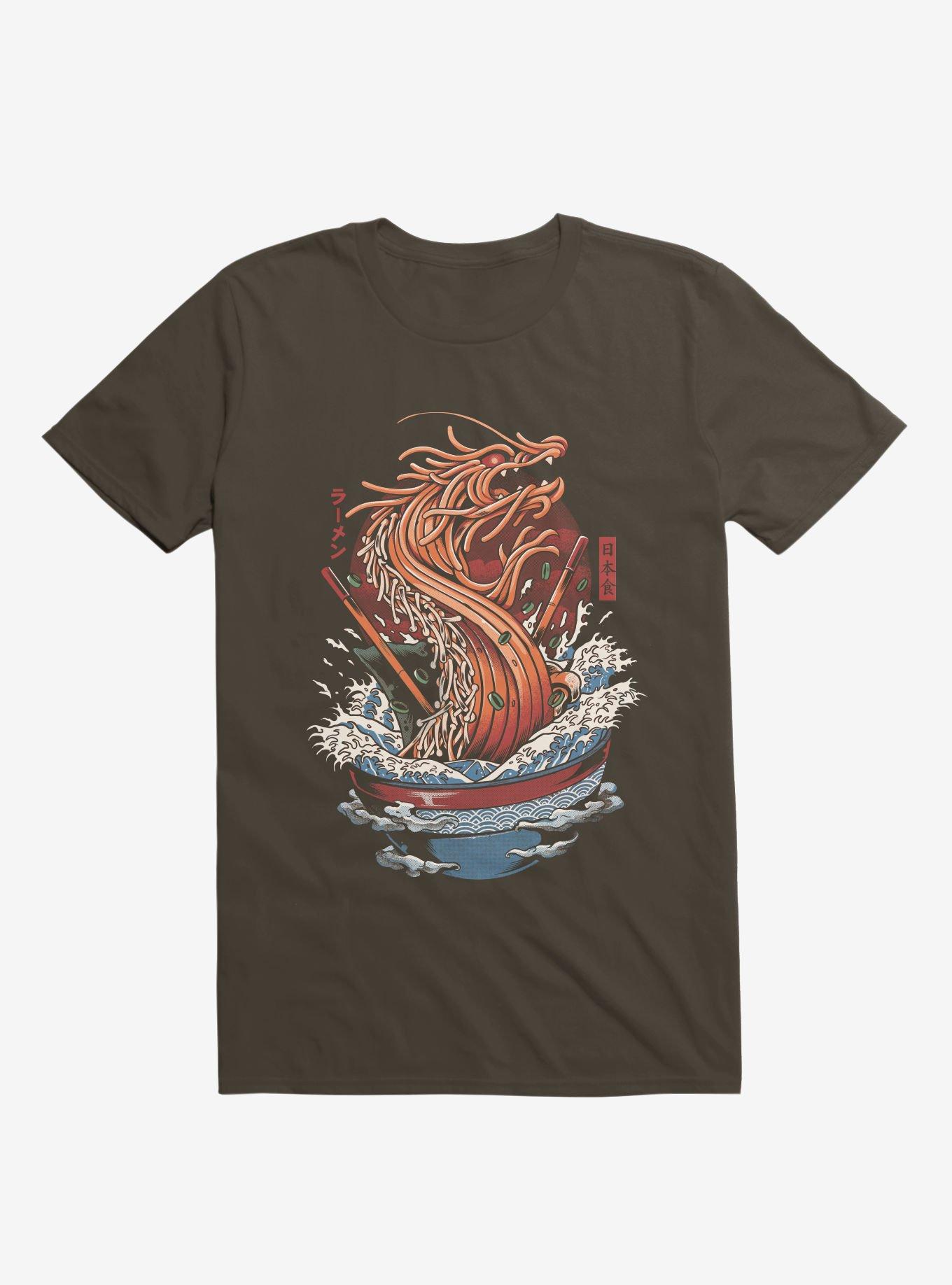 Ramen Noodle Dragon Brown T-Shirt, BROWN, hi-res