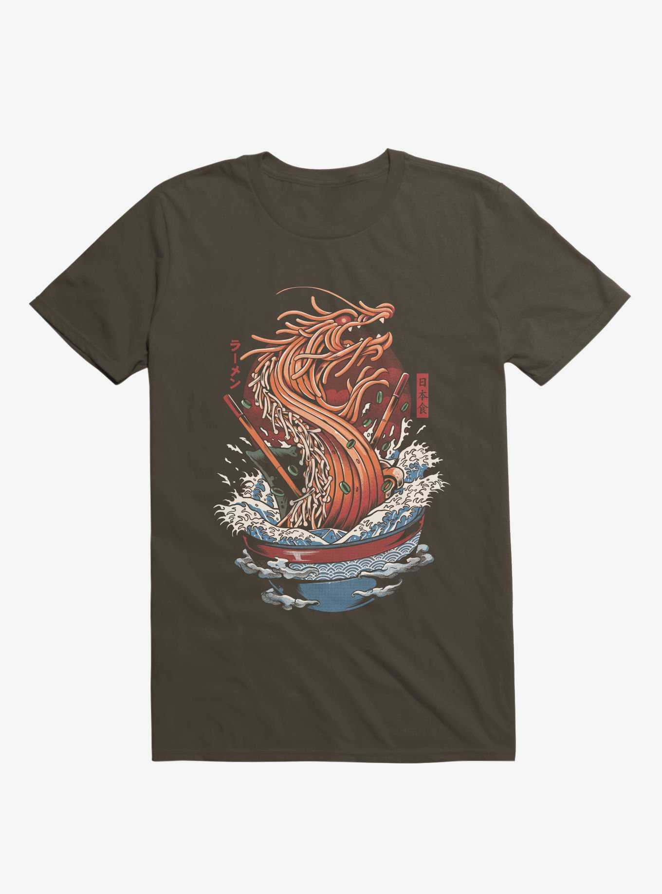 Ramen Noodle Dragon Brown T-Shirt, , hi-res