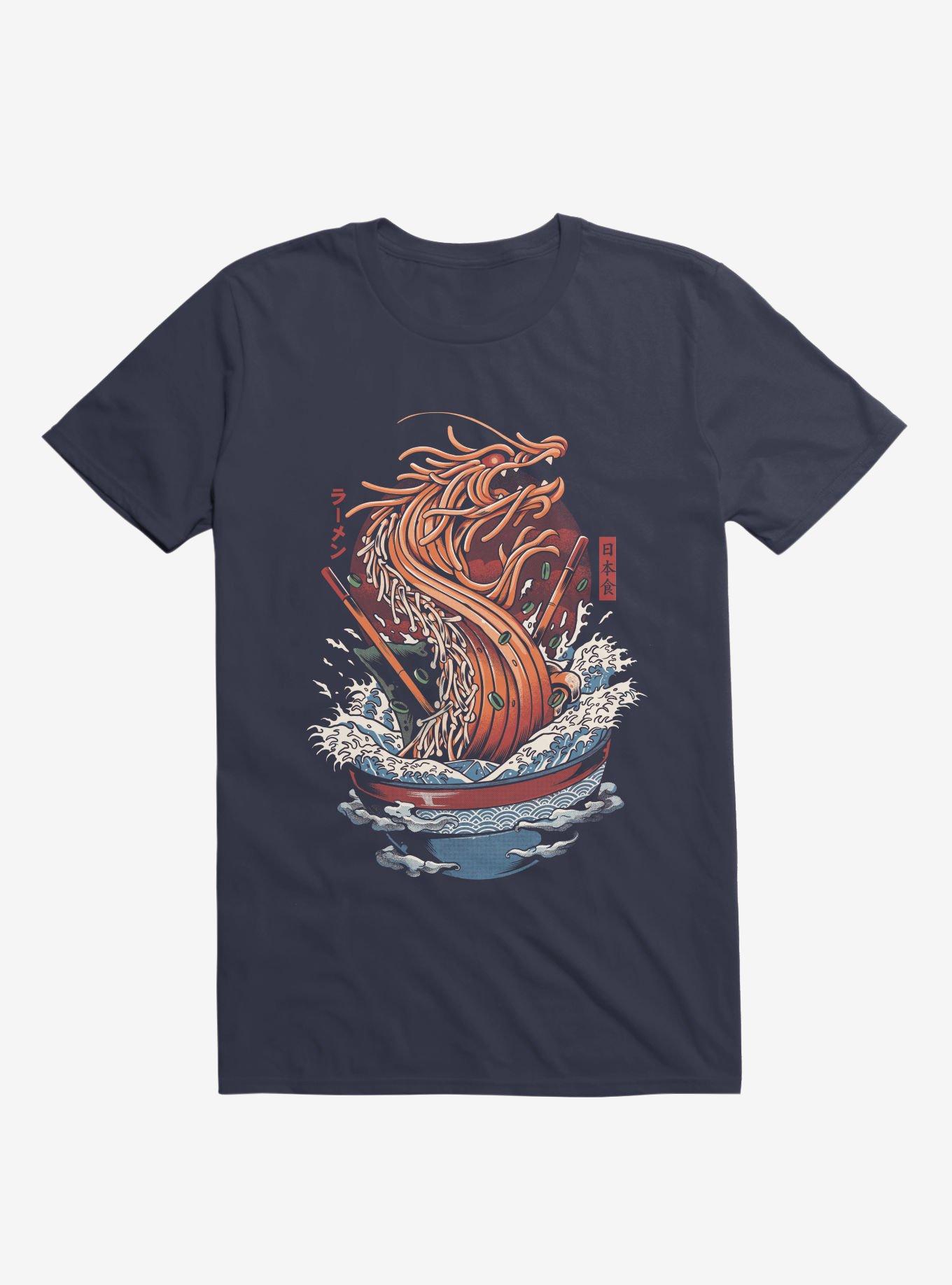 Ramen Noodle Dragon Navy Blue T-Shirt, NAVY, hi-res