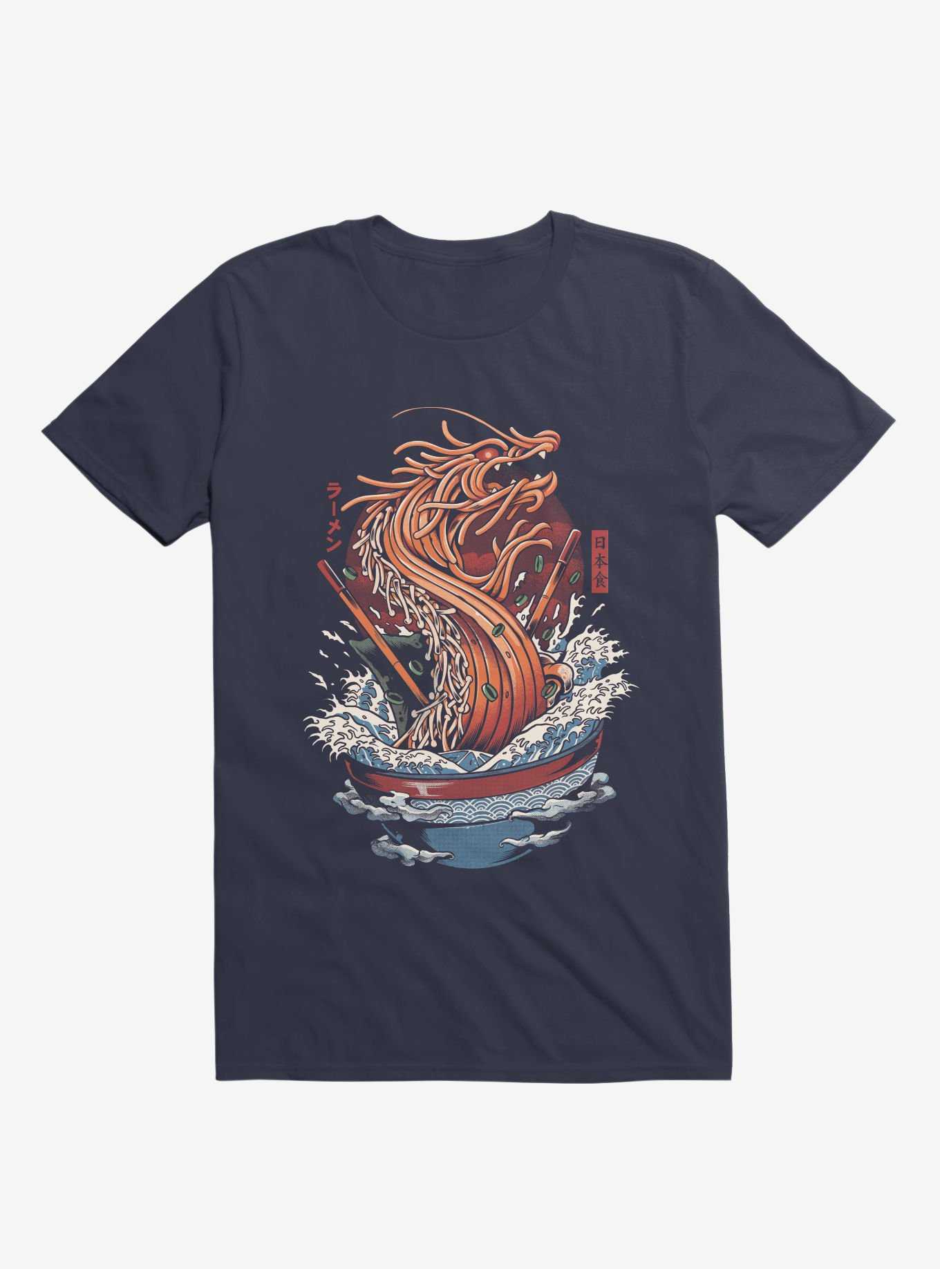 Ramen Noodle Dragon Navy Blue T-Shirt, , hi-res