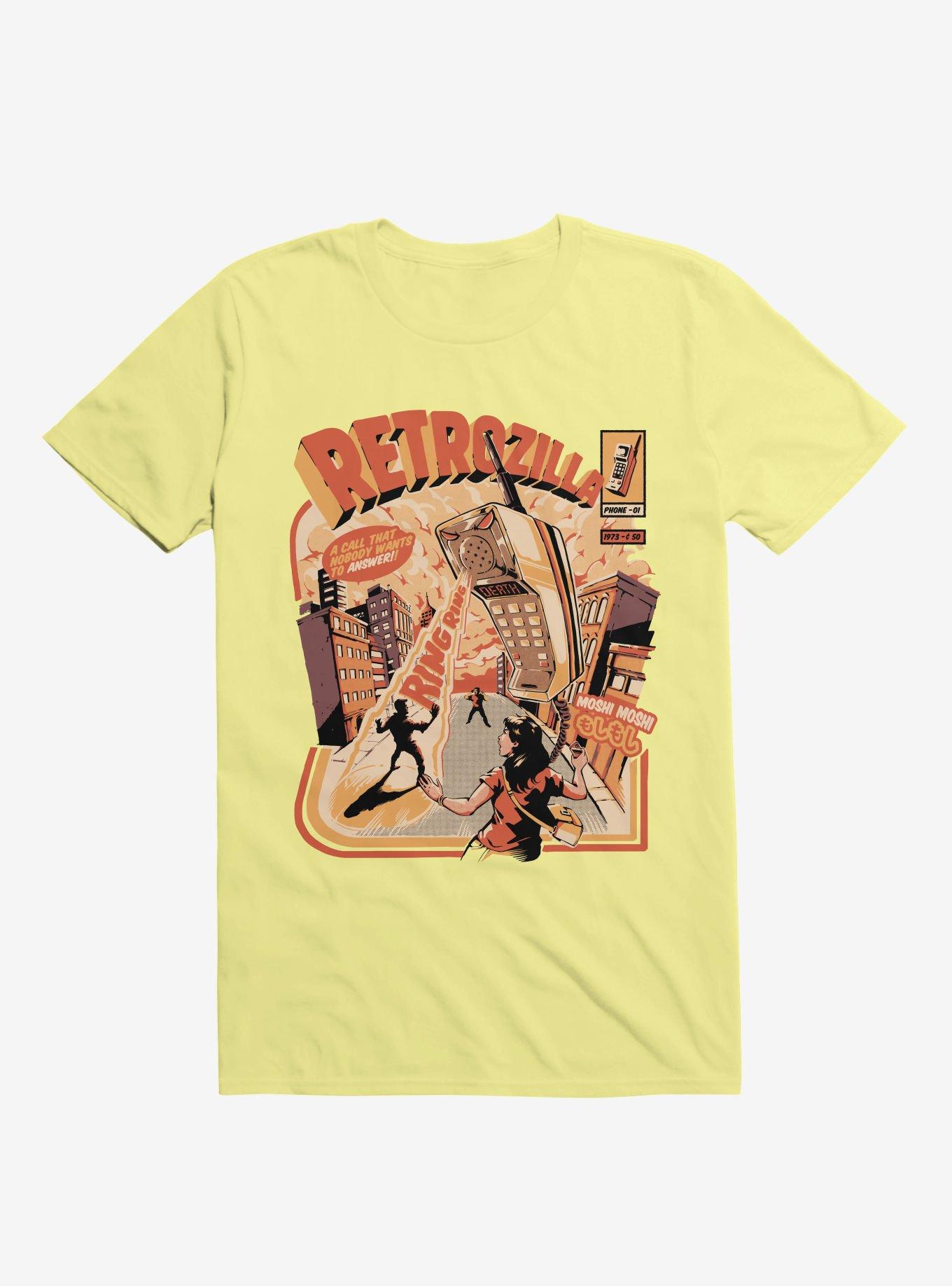 Retro Phonezilla Ring Ring Corn Silk Yellow T-Shirt, , hi-res