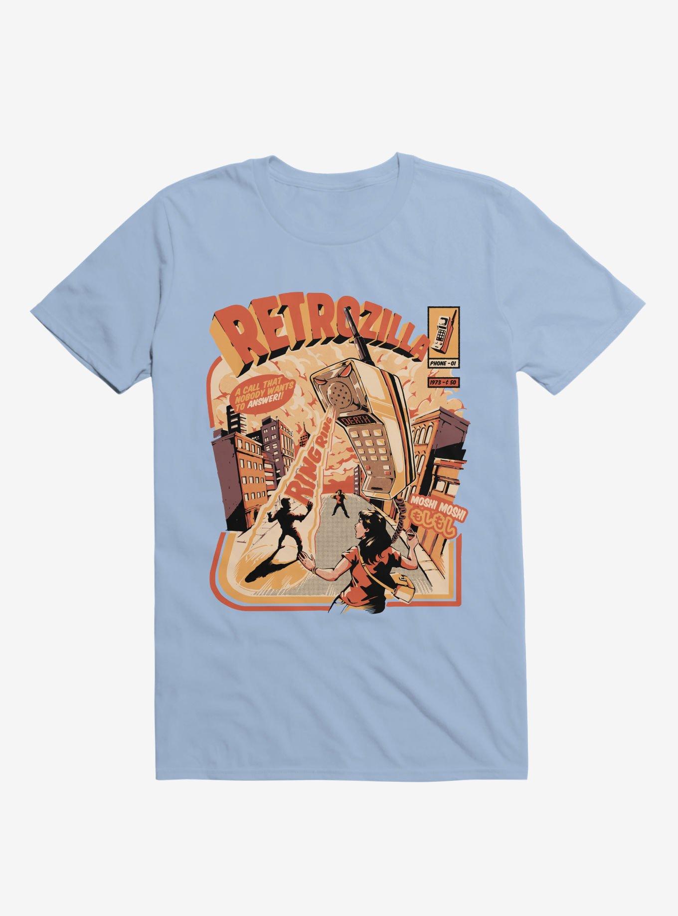 Retro Phonezilla Ring Ring Light Blue T-Shirt, , hi-res
