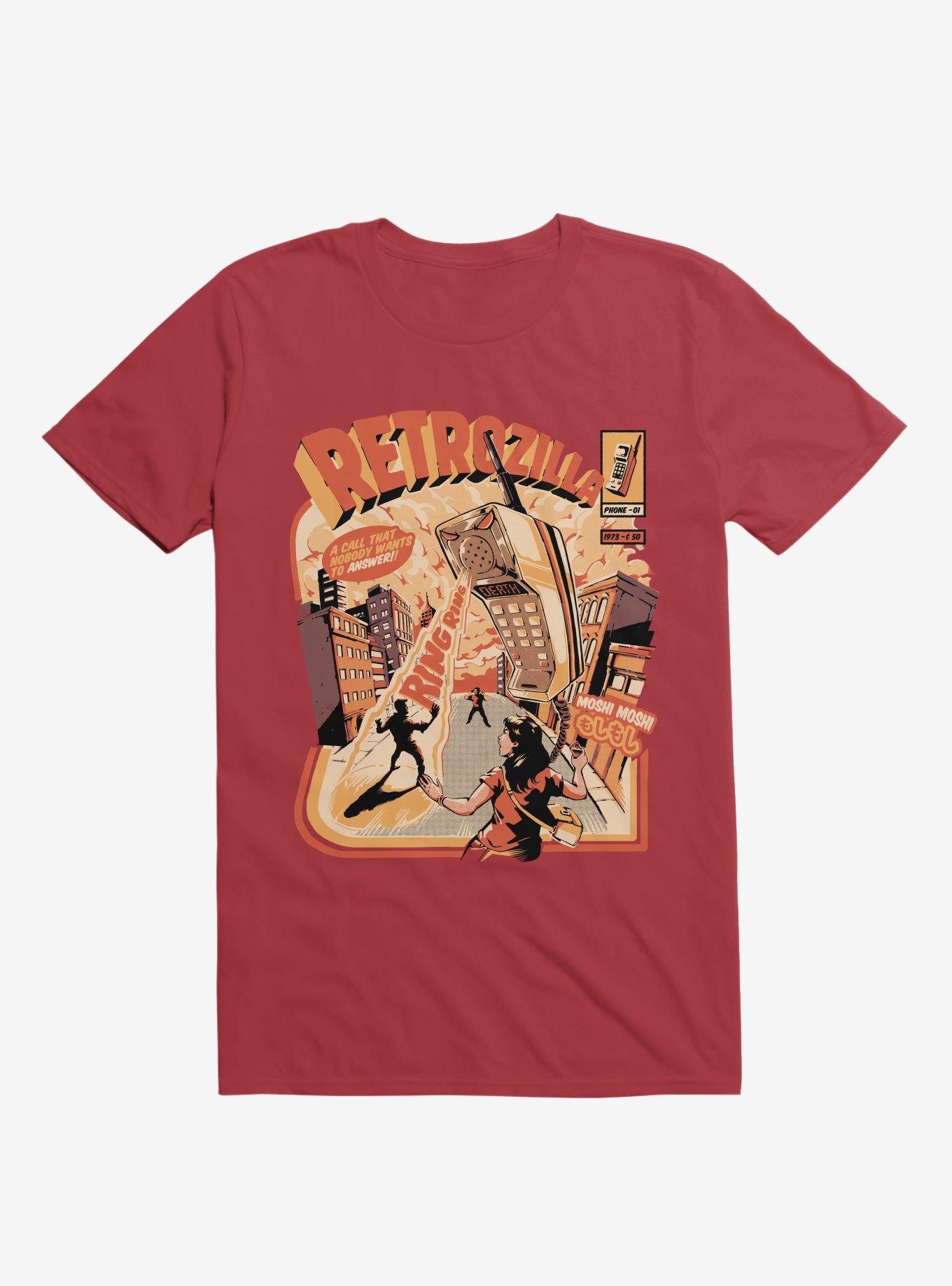 Retro Phonezilla Ring Ring Red T-Shirt, , hi-res