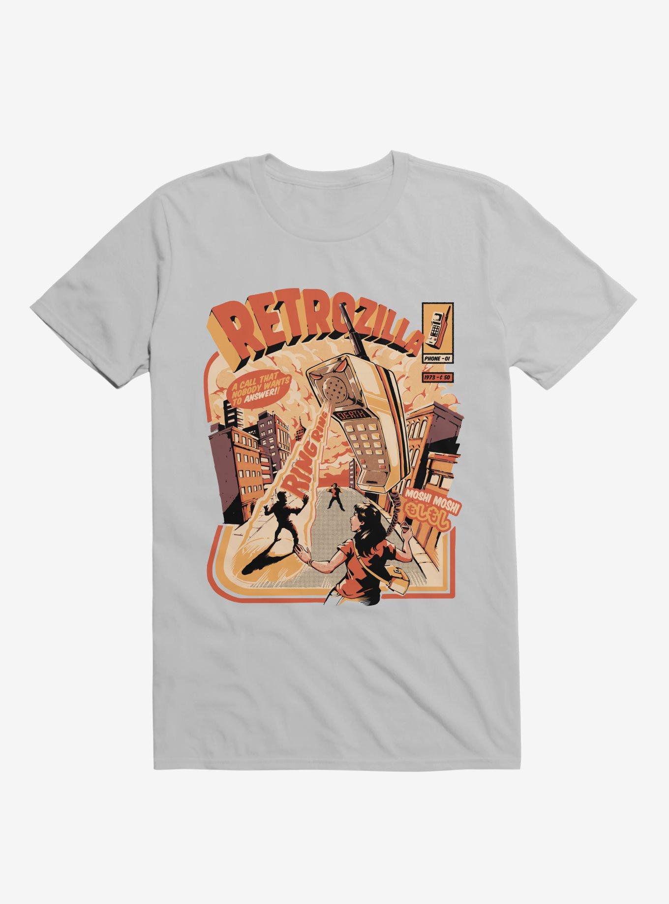 Retro Phonezilla Ring Ring Ice Grey T-Shirt, ICE GREY, hi-res