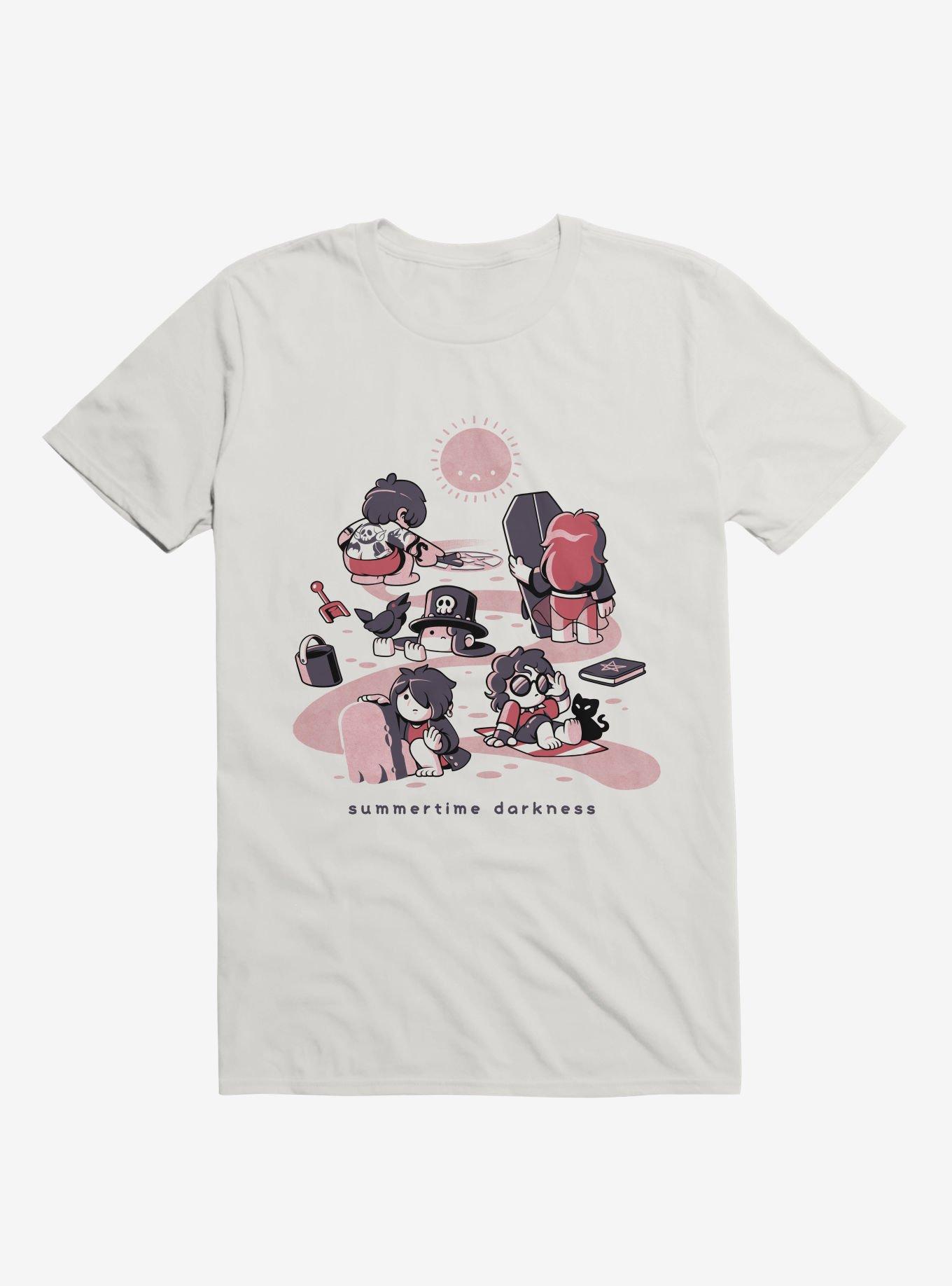 Summertime Darkness White T-Shirt, WHITE, hi-res