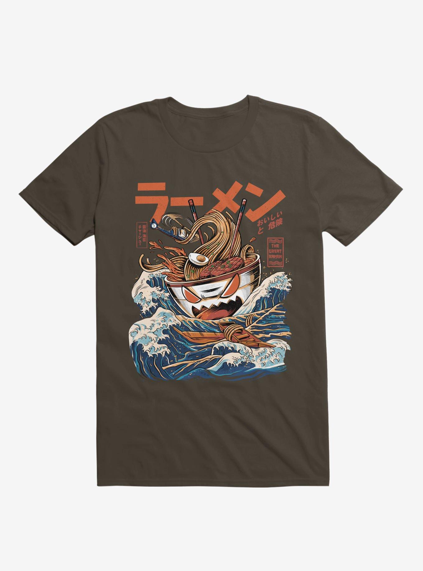 The Black Great Ramen Attack Brown T-Shirt, BROWN, hi-res