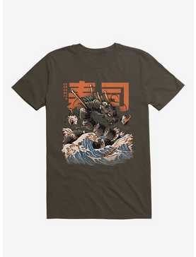 The Black Sushi Dragon Attack Brown T-Shirt, , hi-res