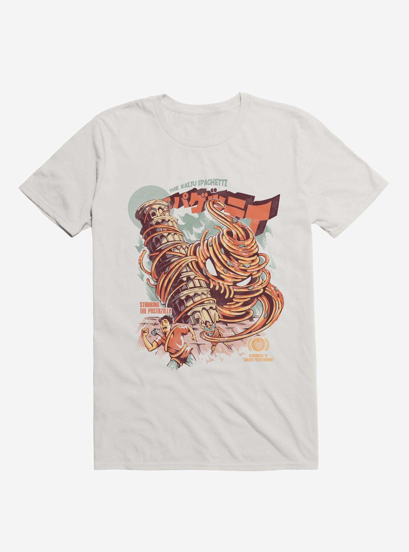 The Kaiju Spaghetti Starring The Pastazilla White T-Shirt, WHITE, hi-res