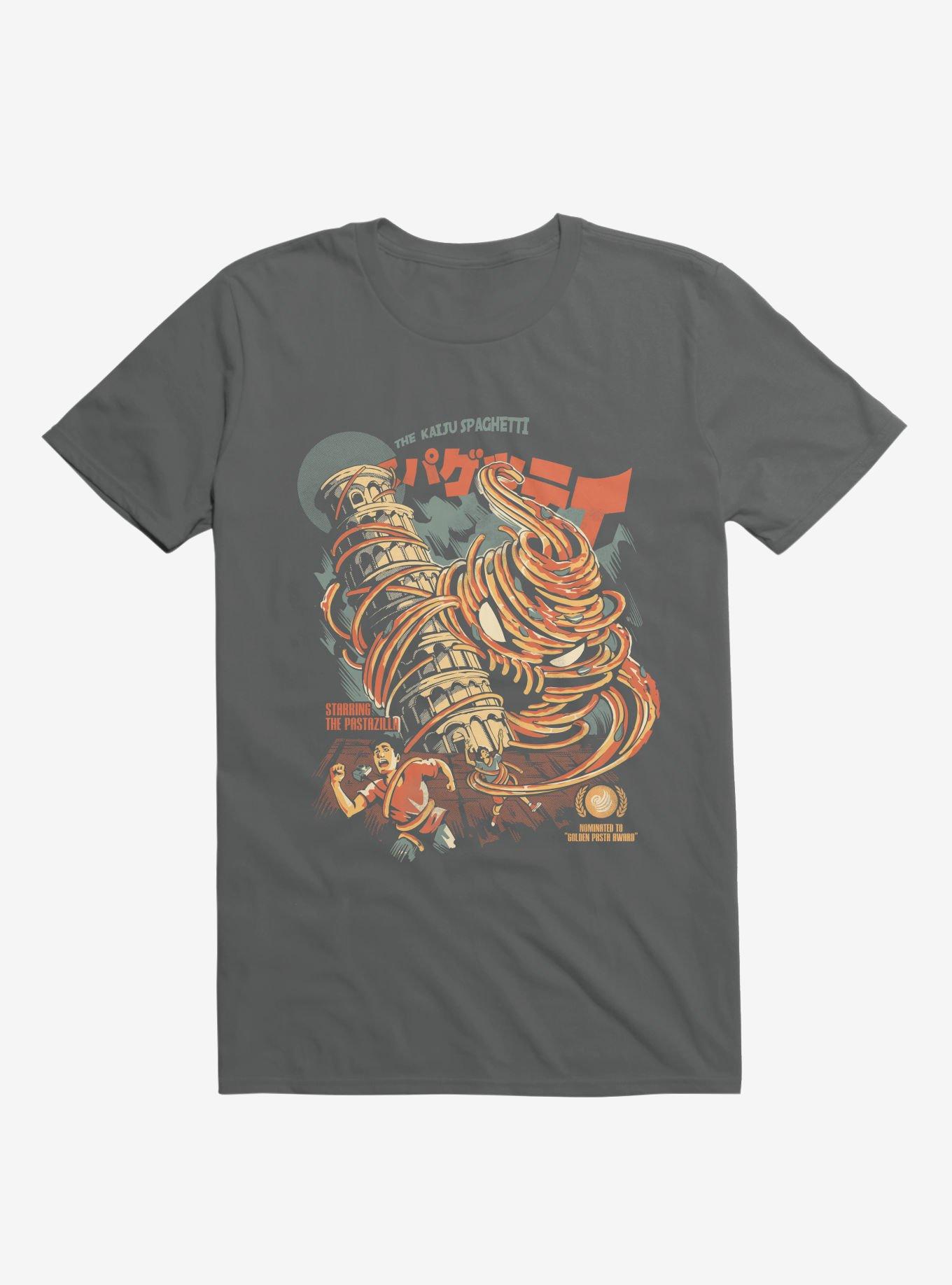 The Kaiju Spaghetti Starring The Pastazilla Charcoal Grey T-Shirt, CHARCOAL, hi-res