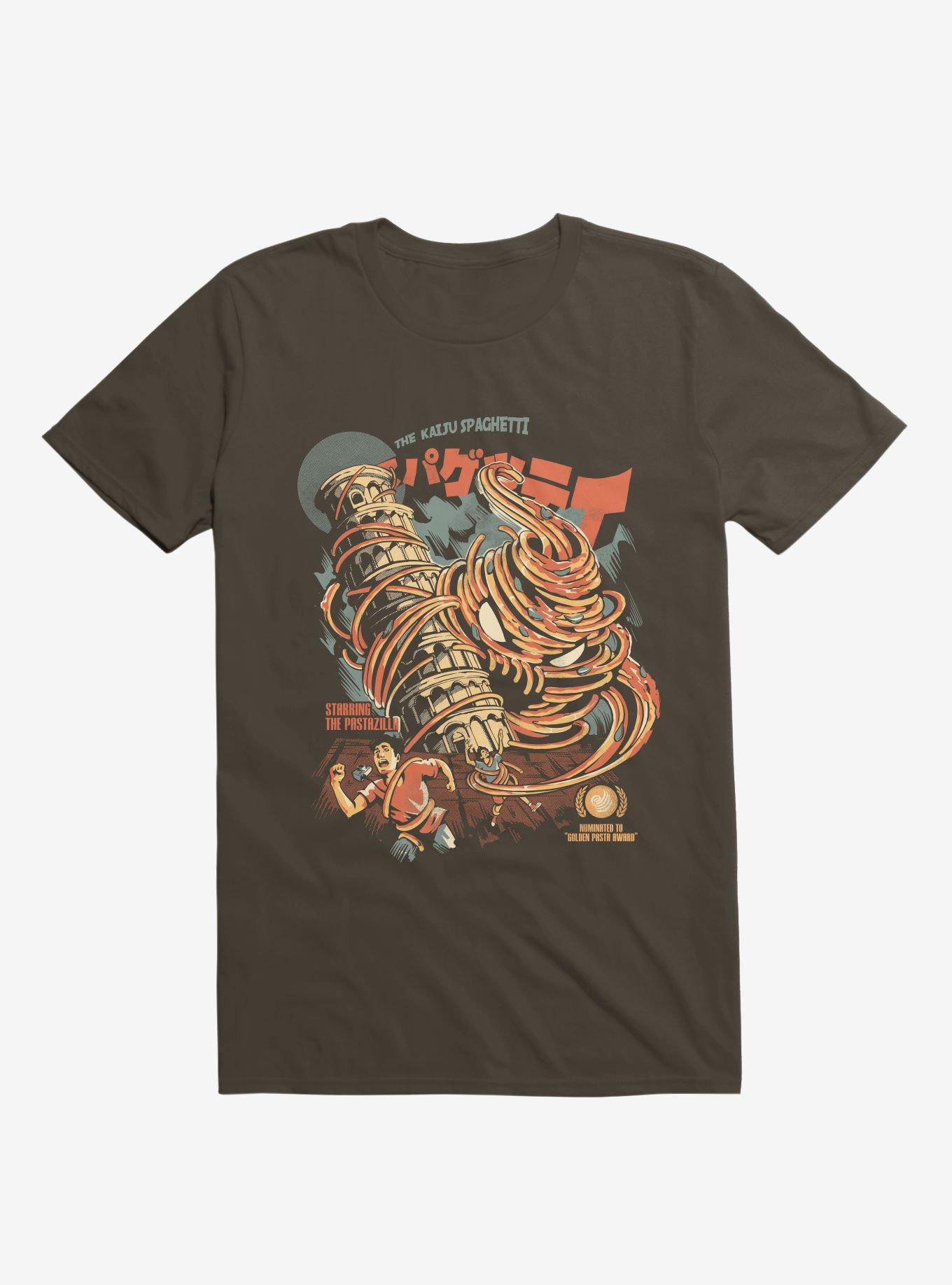 The Kaiju Spaghetti Starring The Pastazilla Brown T-Shirt, BROWN, hi-res