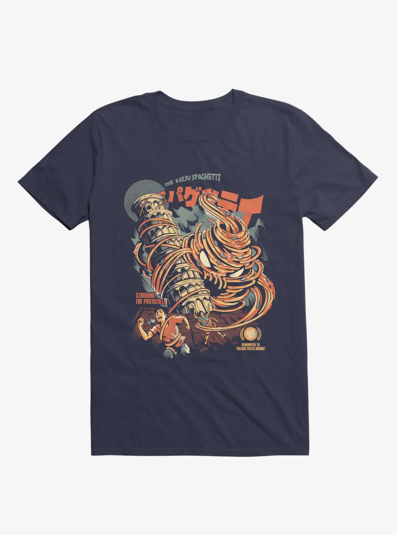The Kaiju Spaghetti Starring The Pastazilla Navy Blue T-Shirt, , hi-res