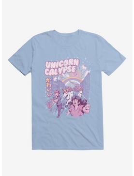 Unicorn Calypse Rainbow Sunshine Attack Light Blue T-Shirt, , hi-res