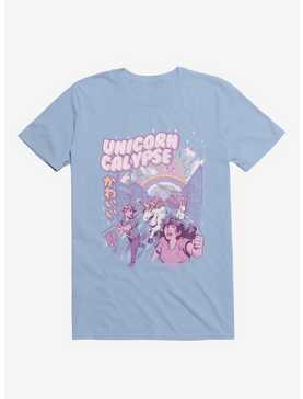 Unicorn Calypse Rainbow Sunshine Attack Light Blue T-Shirt, , hi-res