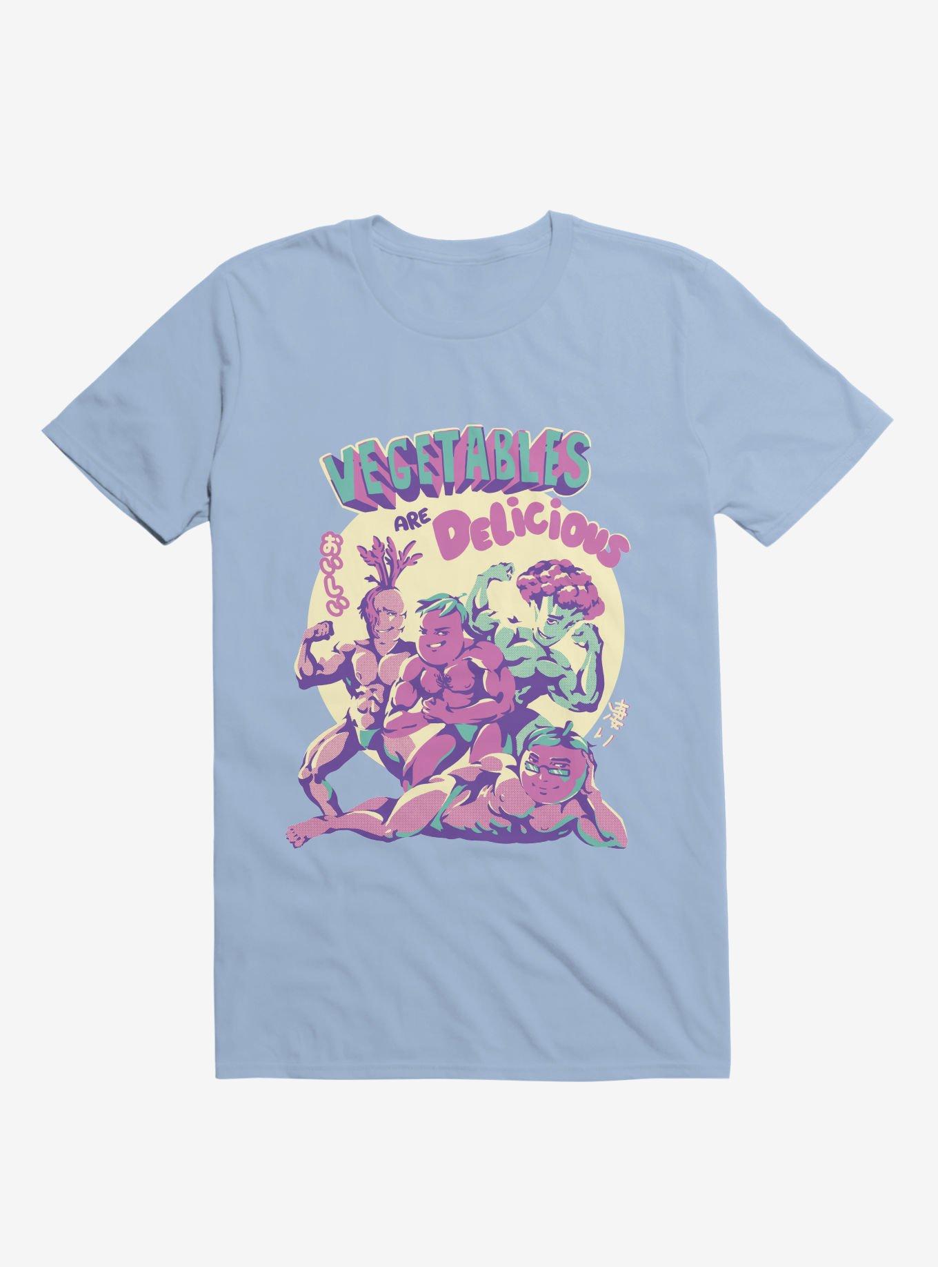 Vegetables Are Delicious T-shirt, LIGHT BLUE, hi-res