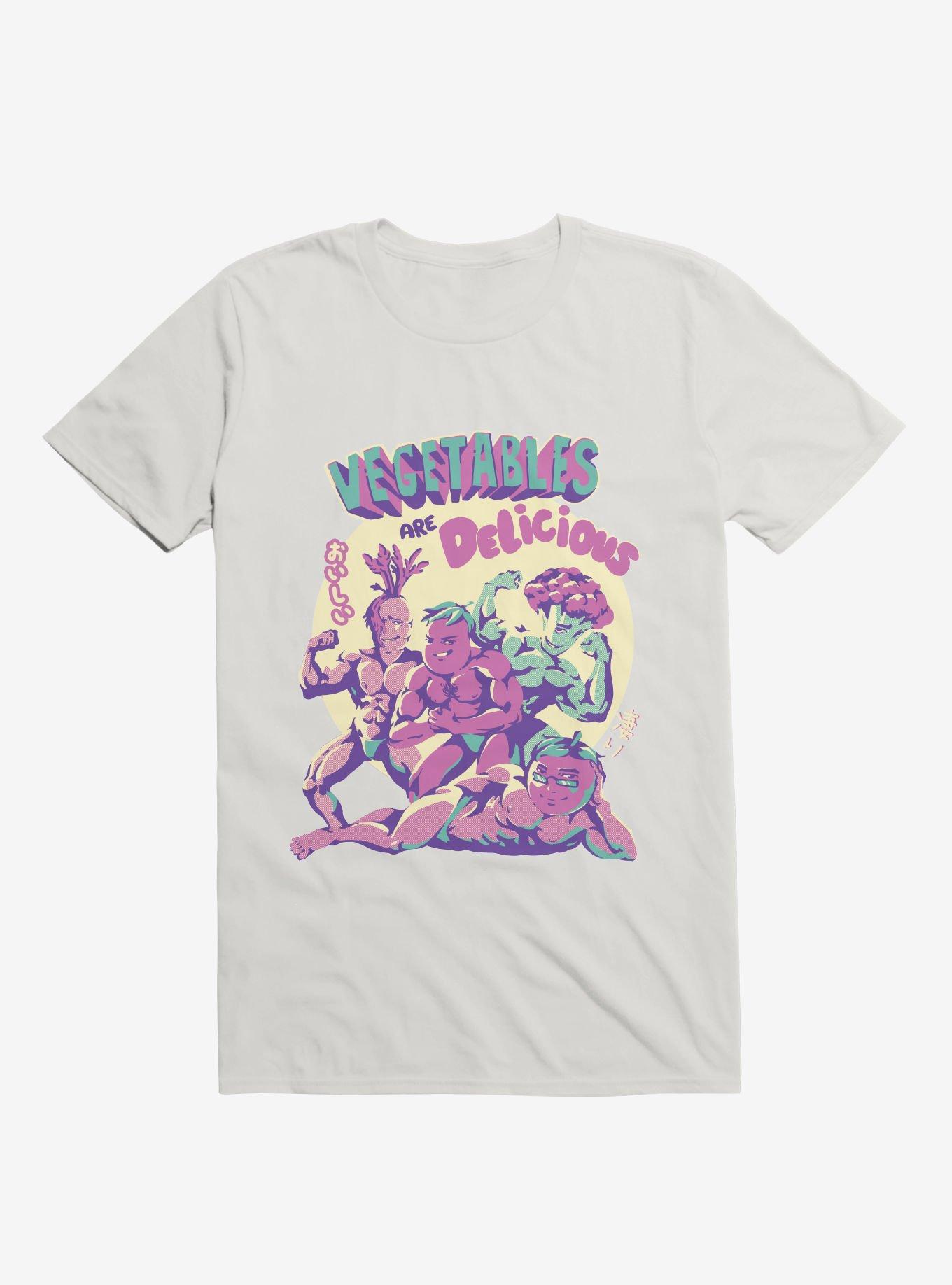 Vegetables Are Delicious White T-Shirt, , hi-res
