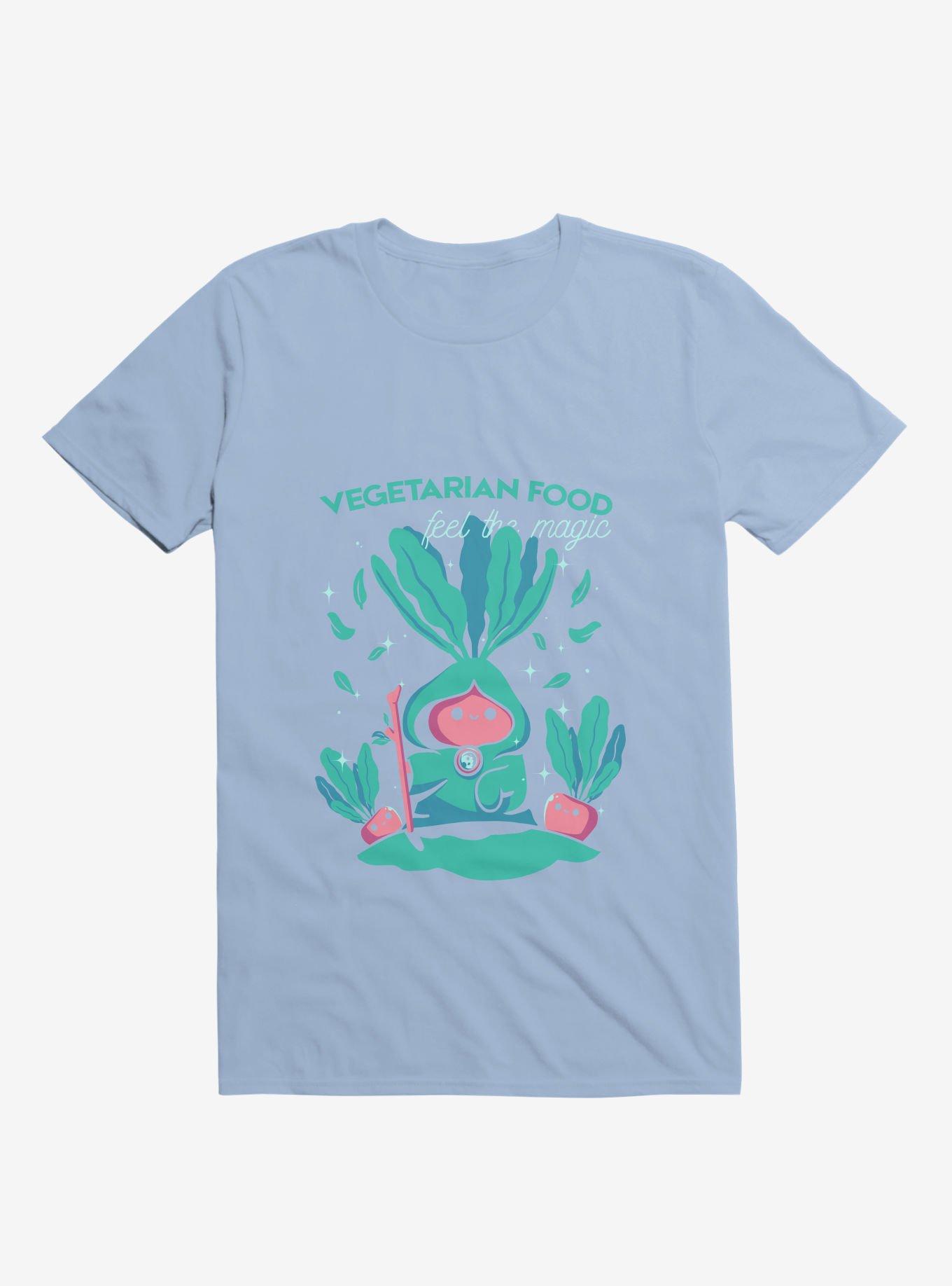 Vegetarian Food Feel The Magic Light Blue T-Shirt, , hi-res