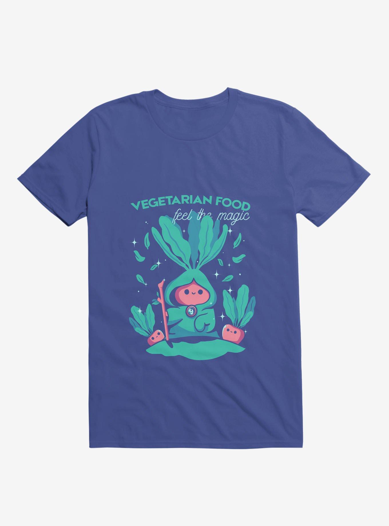 Vegetarian Food Feel The Magic Royal Blue T-Shirt, ROYAL, hi-res