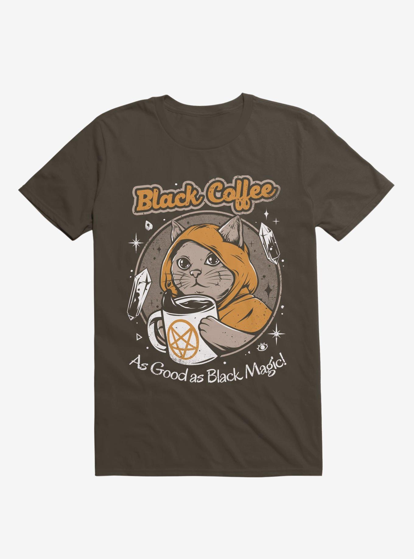 Black Coffee Cat As Good As Black Magic Brown T-Shirt, , hi-res