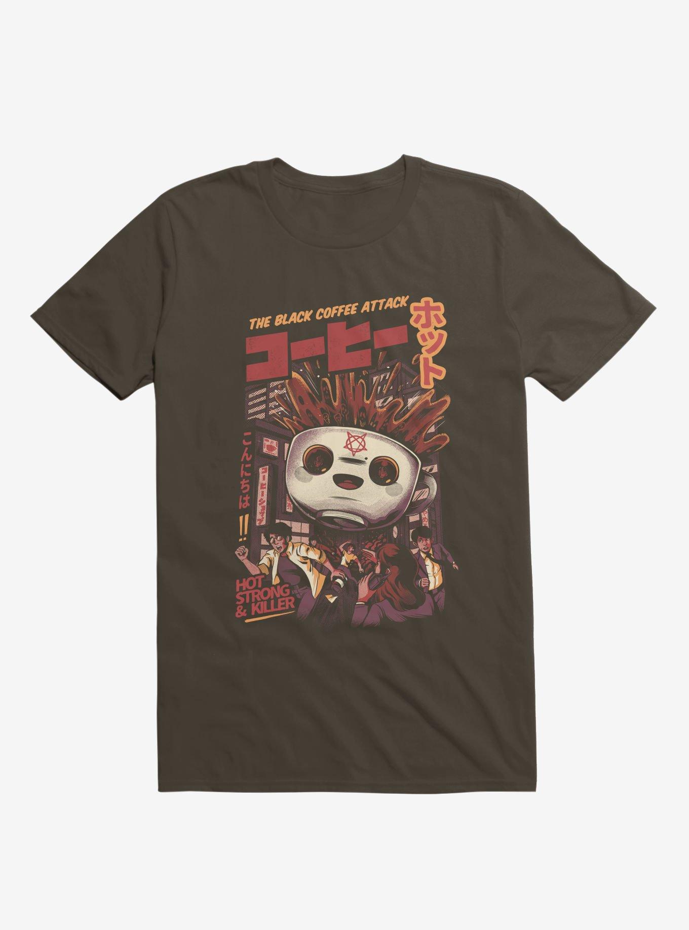 Black Magic Coffee Attack Brown T-Shirt