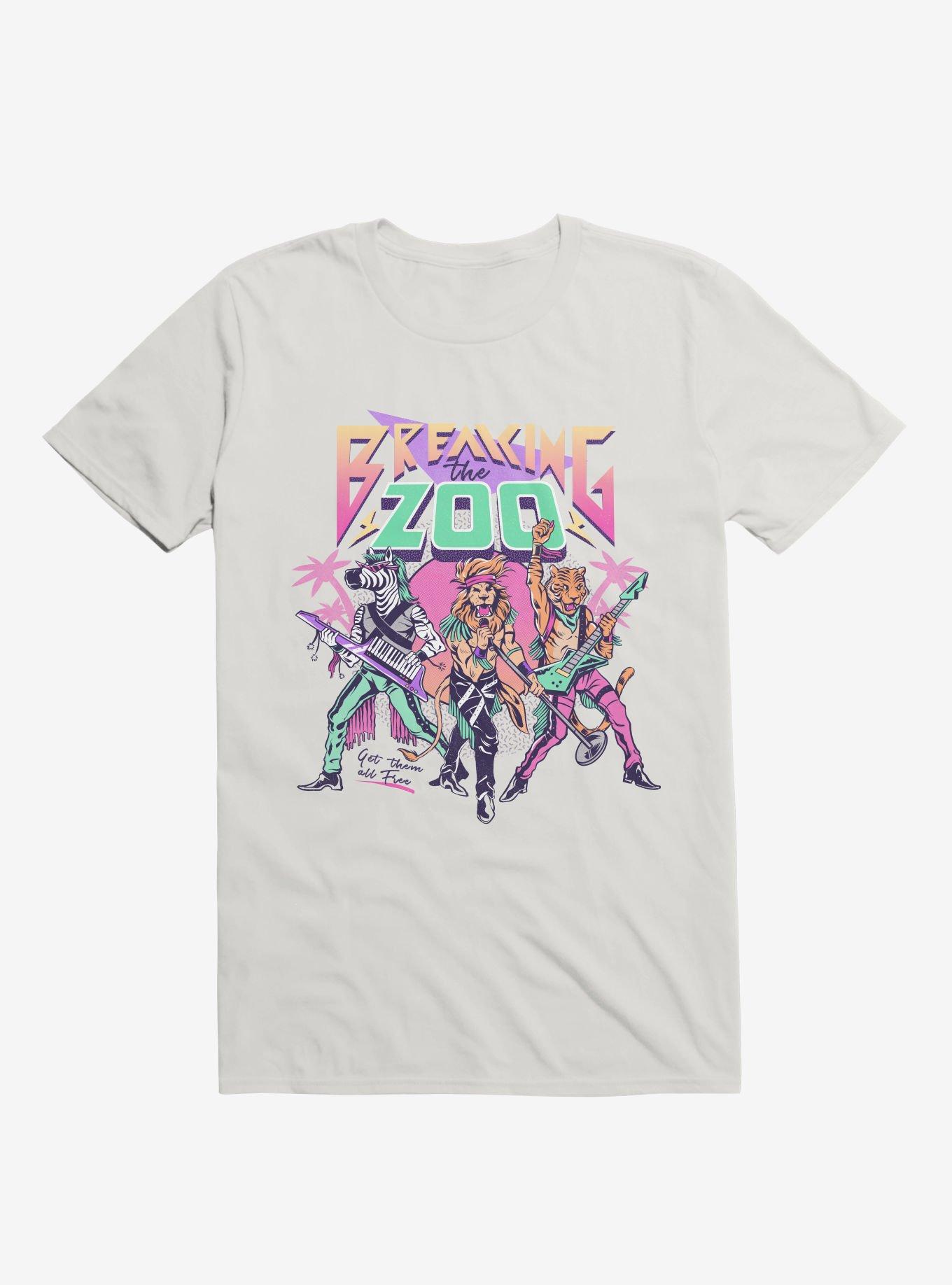 Breaking The Zoo Animal Rock Band White T-Shirt, , hi-res
