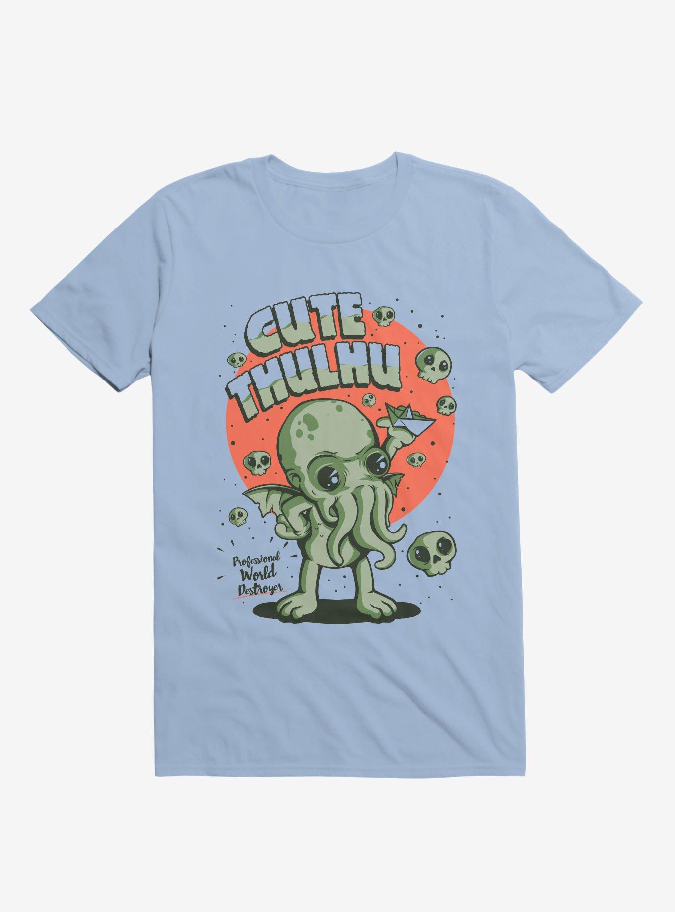 Cutethulhu! Professional World Destroyer Light Blue T-Shirt, , hi-res