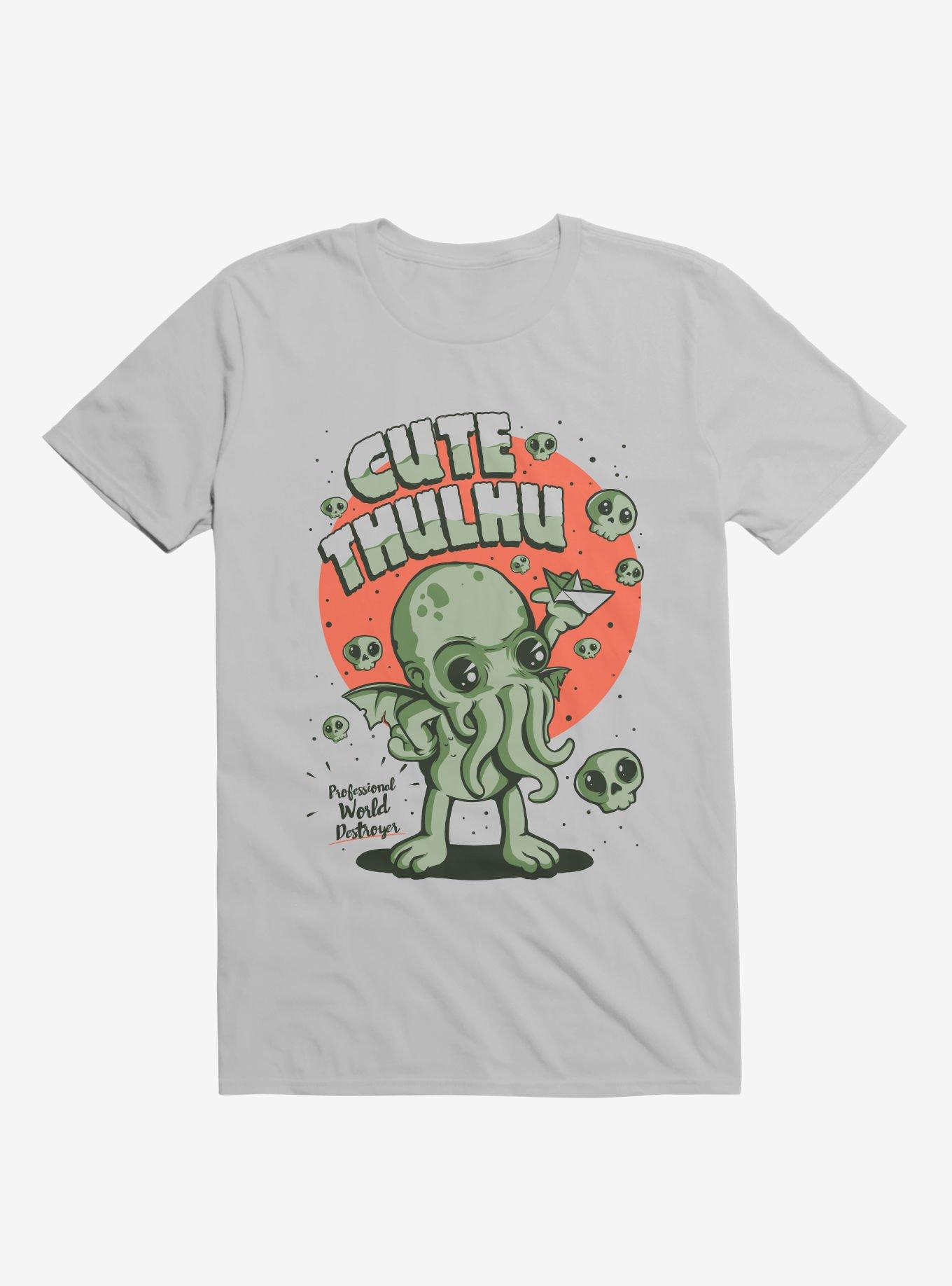 Cutethulhu! Professional World Destroyer Ice Grey T-Shirt, ICE GREY, hi-res