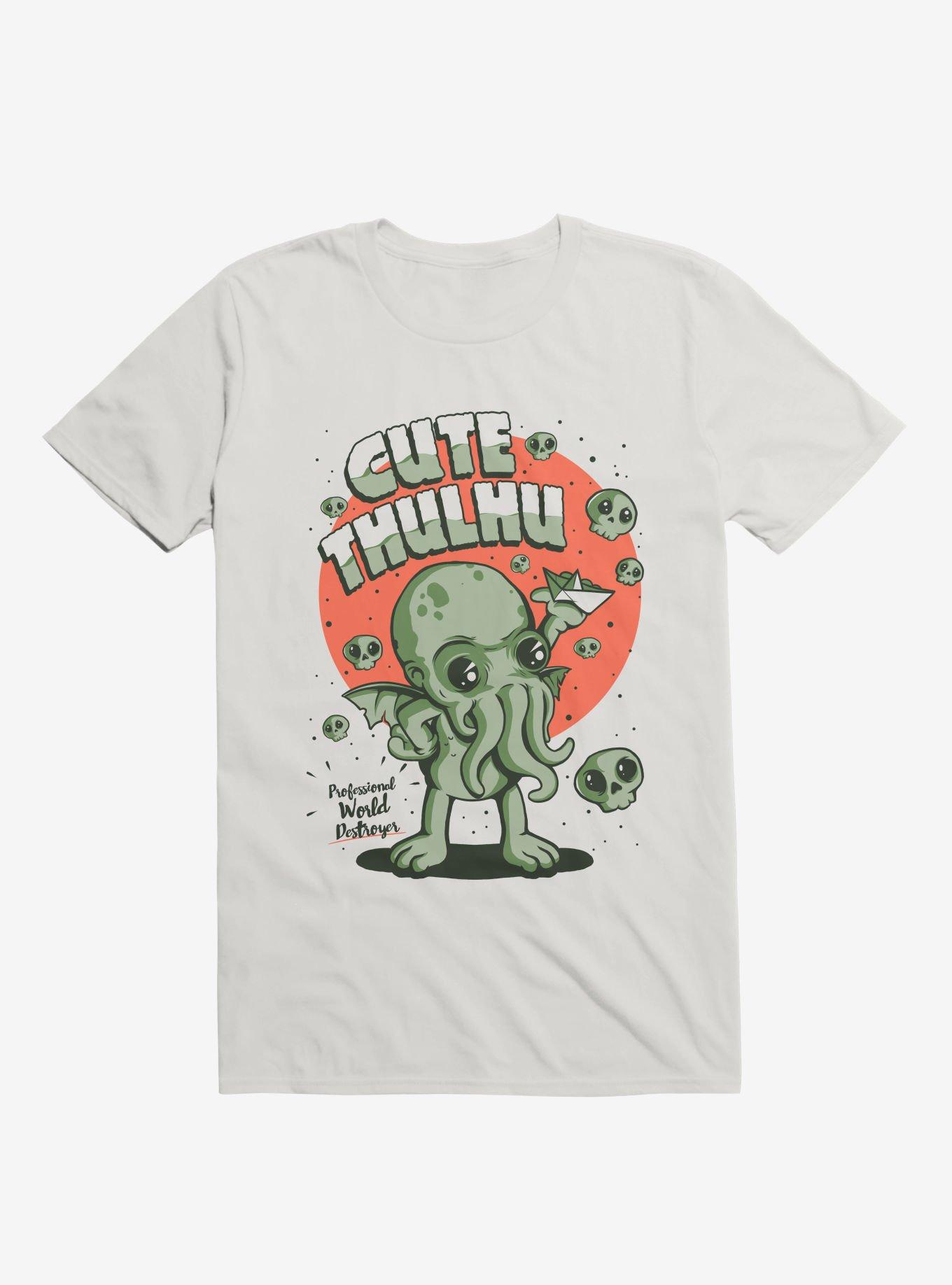Cutethulhu! Professional World Destroyer White T-Shirt, WHITE, hi-res